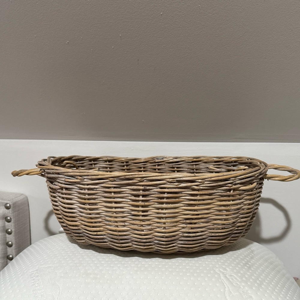 Vintage Hand Woven Rare Oval Basket